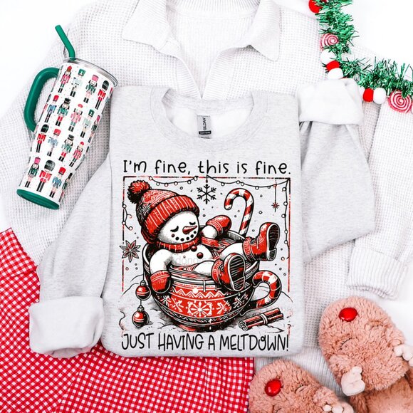 I"m fine snowman sweatshirt - Picture 1 of 1